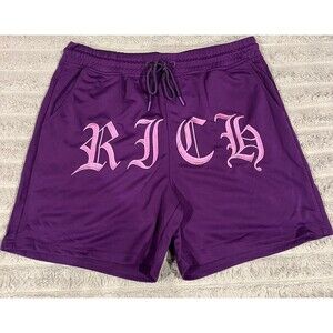 Rebel Minds RICH Purple Pink Embroidered Shorts Men’s XL NWT Streetwear